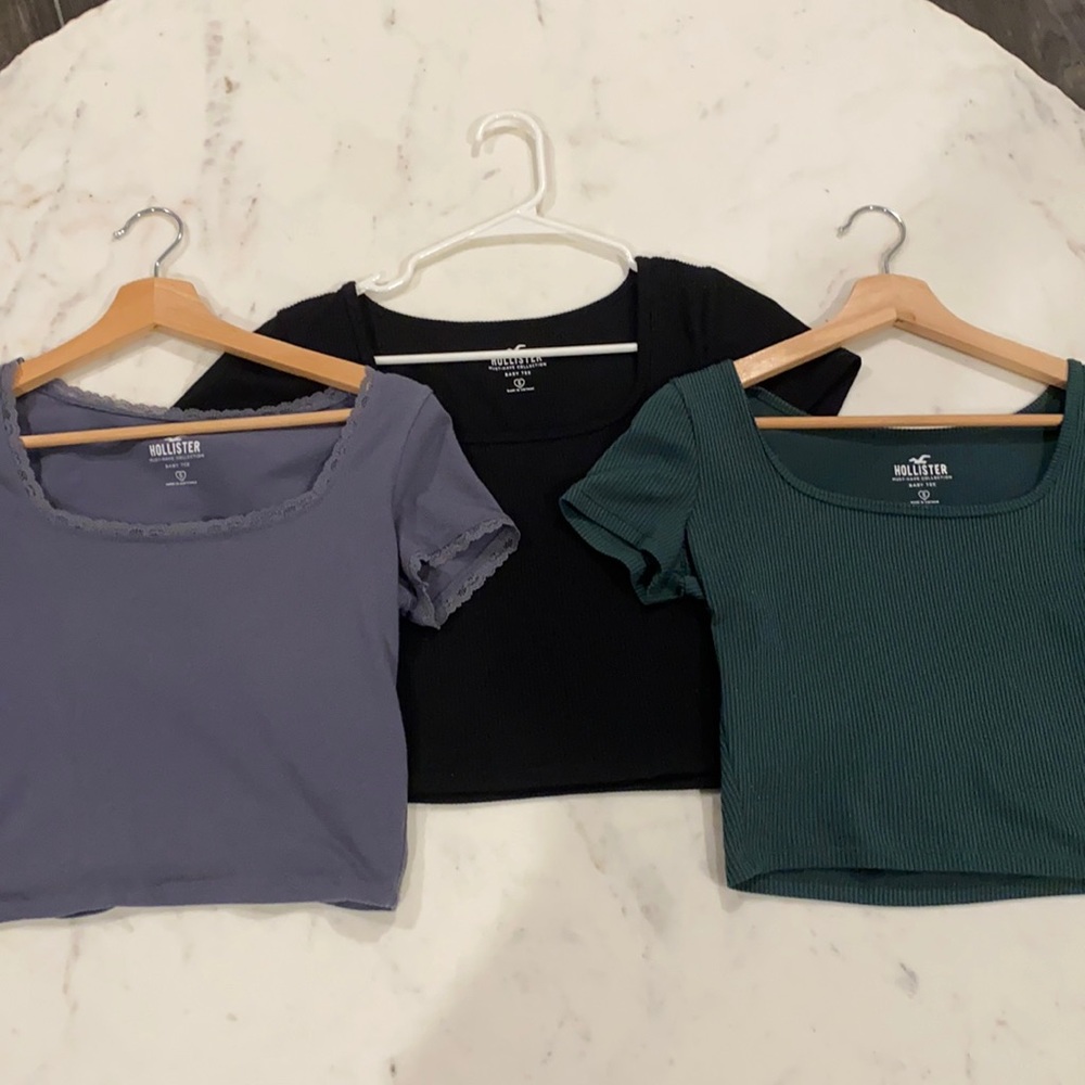 Hollister scoopneck baby tees set of 3